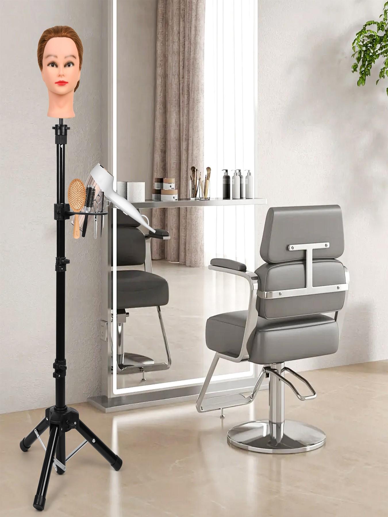 Mannequin Head Stand, Reinforced Metal Wig Stand Tripod Base with Tool Tray, Adjustable Height 18-47 inch Wig Head Stand for Styling Stability, Hair Tools