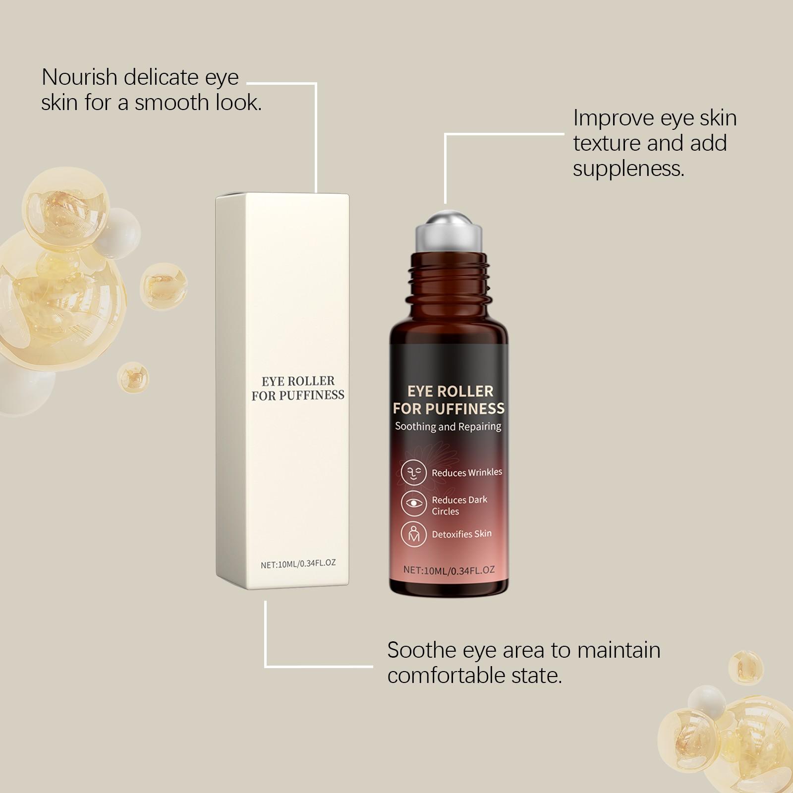 Eye Roll-On Essence, Gentle Hydrating Eye Cream, Smooths and Firms Skin, Moisturizes and Brightens, Fine Texture, Revitalizing Serum