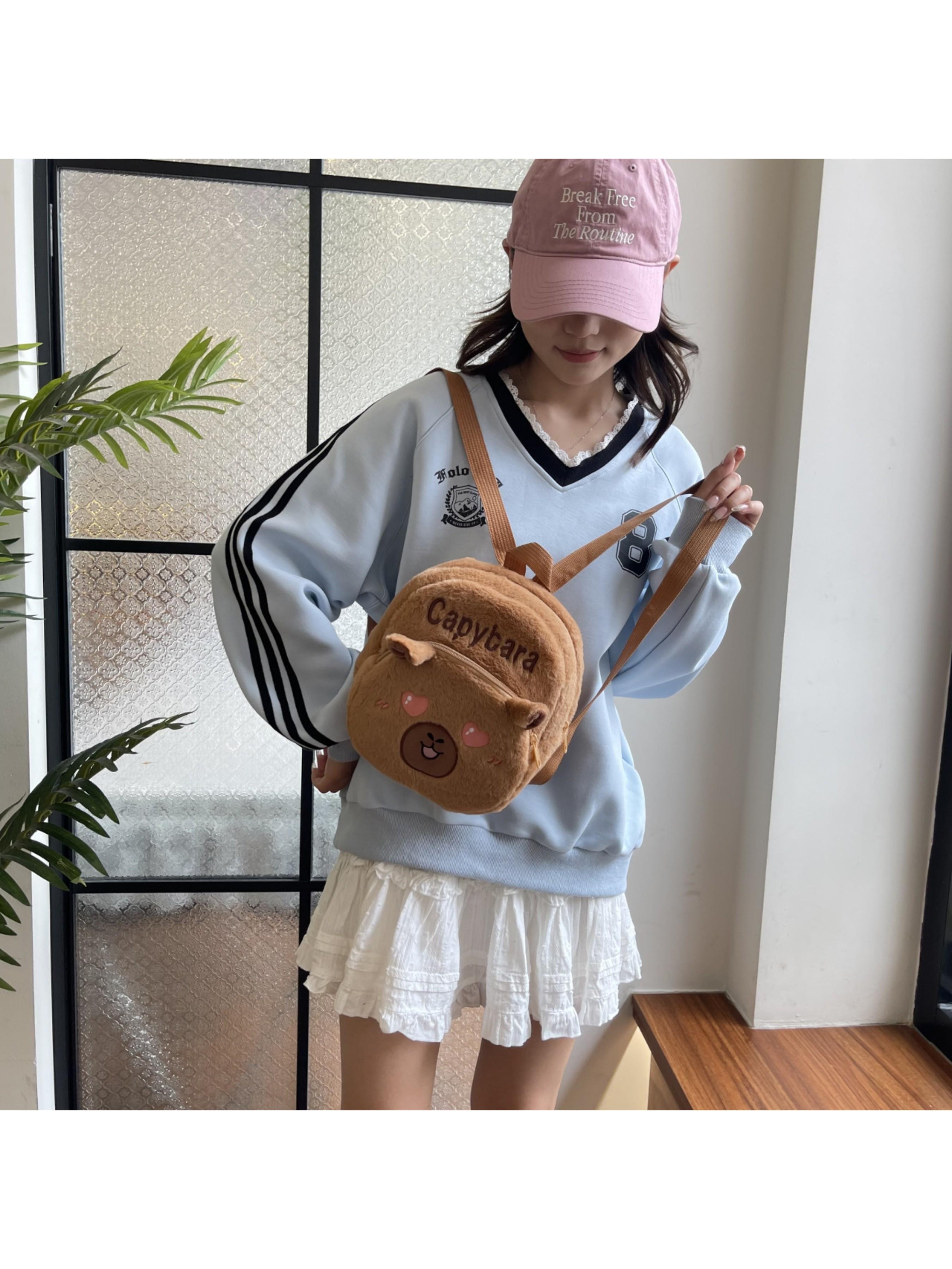 Cartoon Capybara Backpack, Plush Toy Backpack, Fun and Durable Design, Perfect Gift for Kids, Ideal for School and Playtime