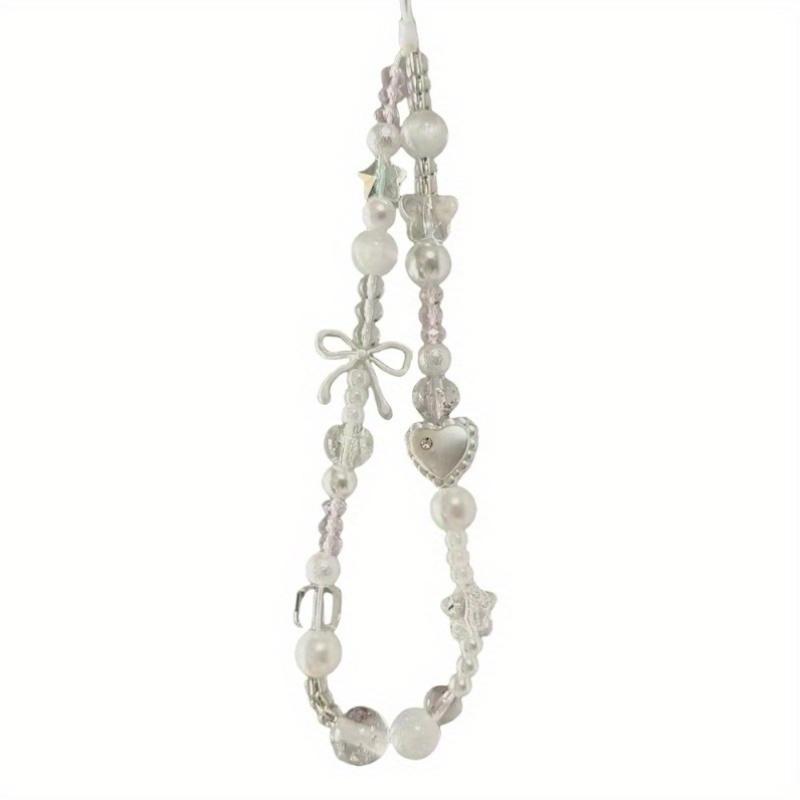 1pc Acrylic (PMMA) Bowknot Phone Chain, CCD Camera Hanging Charm, Fairy Keychain, Electronic Accessories, Mobile Decor, Cell Phone Charm, Phone Lanyard, Phone Decoration