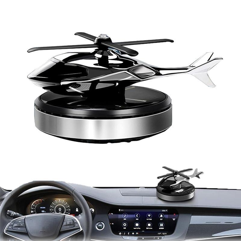 Solar-Powered Car Air Freshener, Rotating Helicopter Aromatherapy Diffuser, Aircraft Aluminum Indoor Decor, Car and Home Diffuser