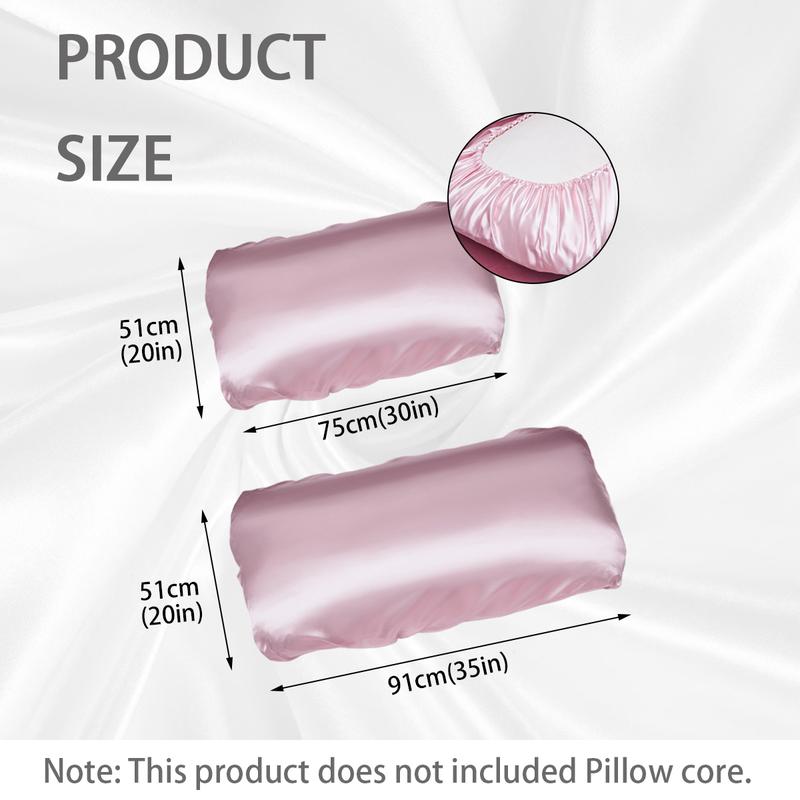 Solid Color Satin Pillowcase, Soft Pillow Cover, Pillow Protector for Home Bedroom & Travel, Bedding Supplies