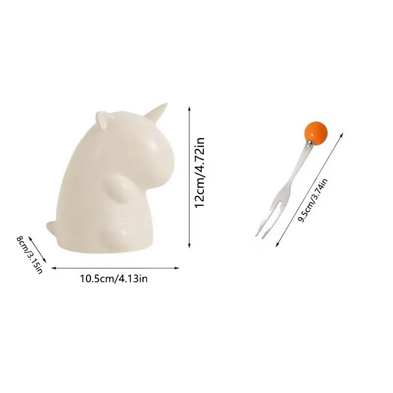 ⚖️ [Aesthetic Tableware] Unicorn Bento Food Picks | Kitchen Organizer Jar - (Handle With Care)