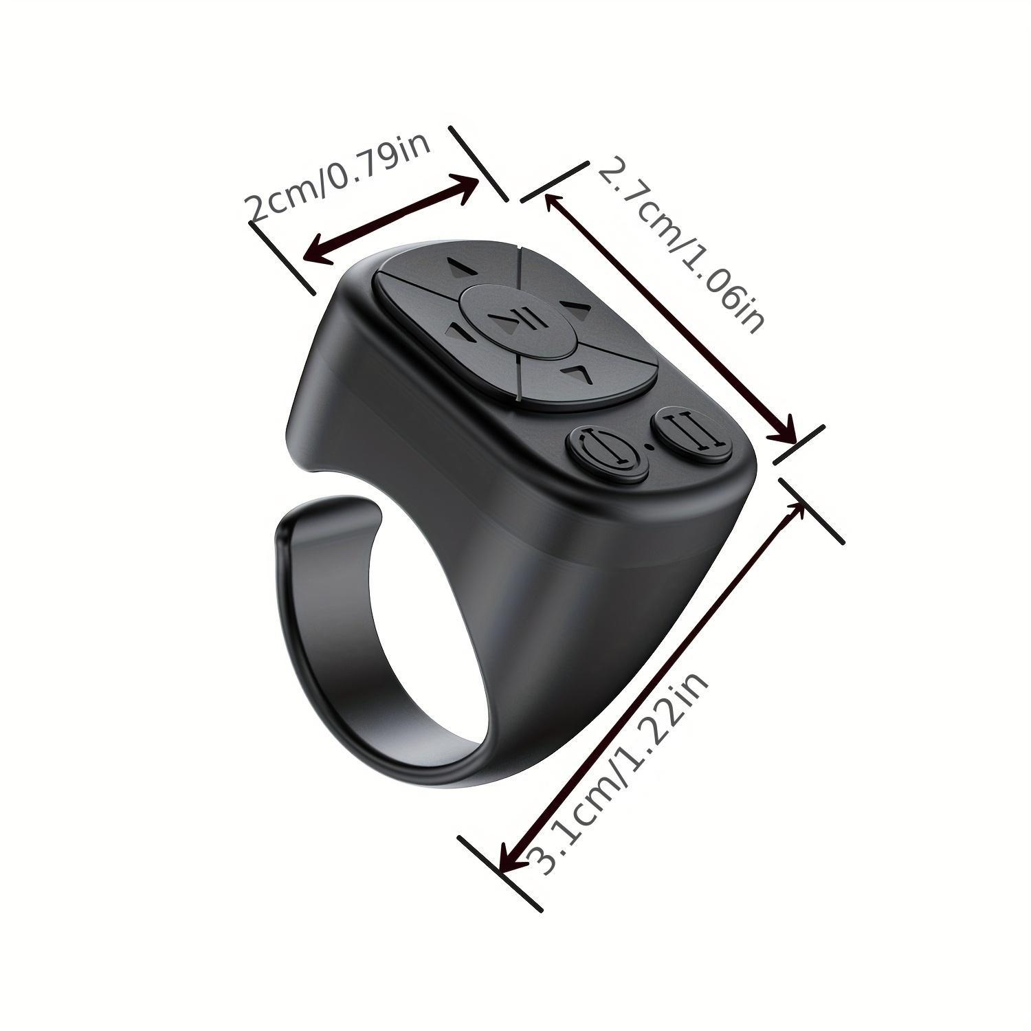 Multifunctional Ring Remote Control, 1pc Rechargeable Bluetooth-compatible Page Turning Ring, Camera Shutter Short Video and Music Remote Controller for iOS Android Phone,Cool Gadgets