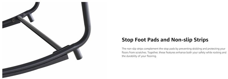 【Double-Side Fabric & Valentine's Day gift】ONBRILL Oversized Indoor Outdoor Rocking Chairs, Comfy Papasan Rocking Chair with Padded Cushion, Rattan Wicker Lounge Chair, Modern Reading Accent Chair for Balcony Garden, LivingRoom Furniture,Christmas Gift