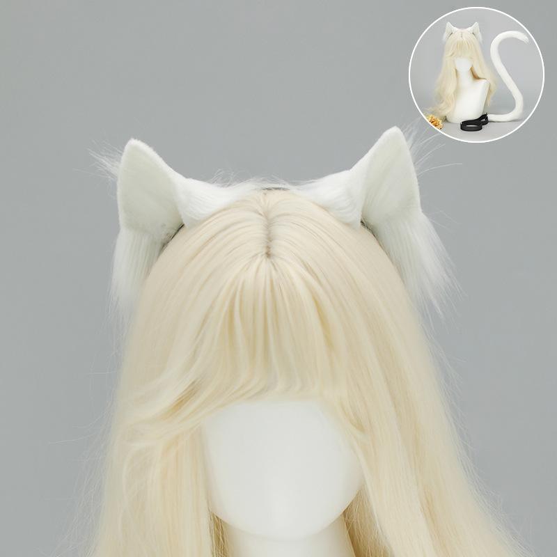 Realistic Cat Ear Headband  Tail Set  Handmade Plush Cosplay Kit for Anime Conventions  Halloween  Furry Costumes