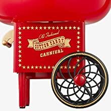 FOHERE Cotton Candy Machine,  Home Candy Maker with a Scoop and 10 Sricks for Kid Fun, Family Parties, Chrismas Gift, Red Vintage, Easy to Operate & Clean