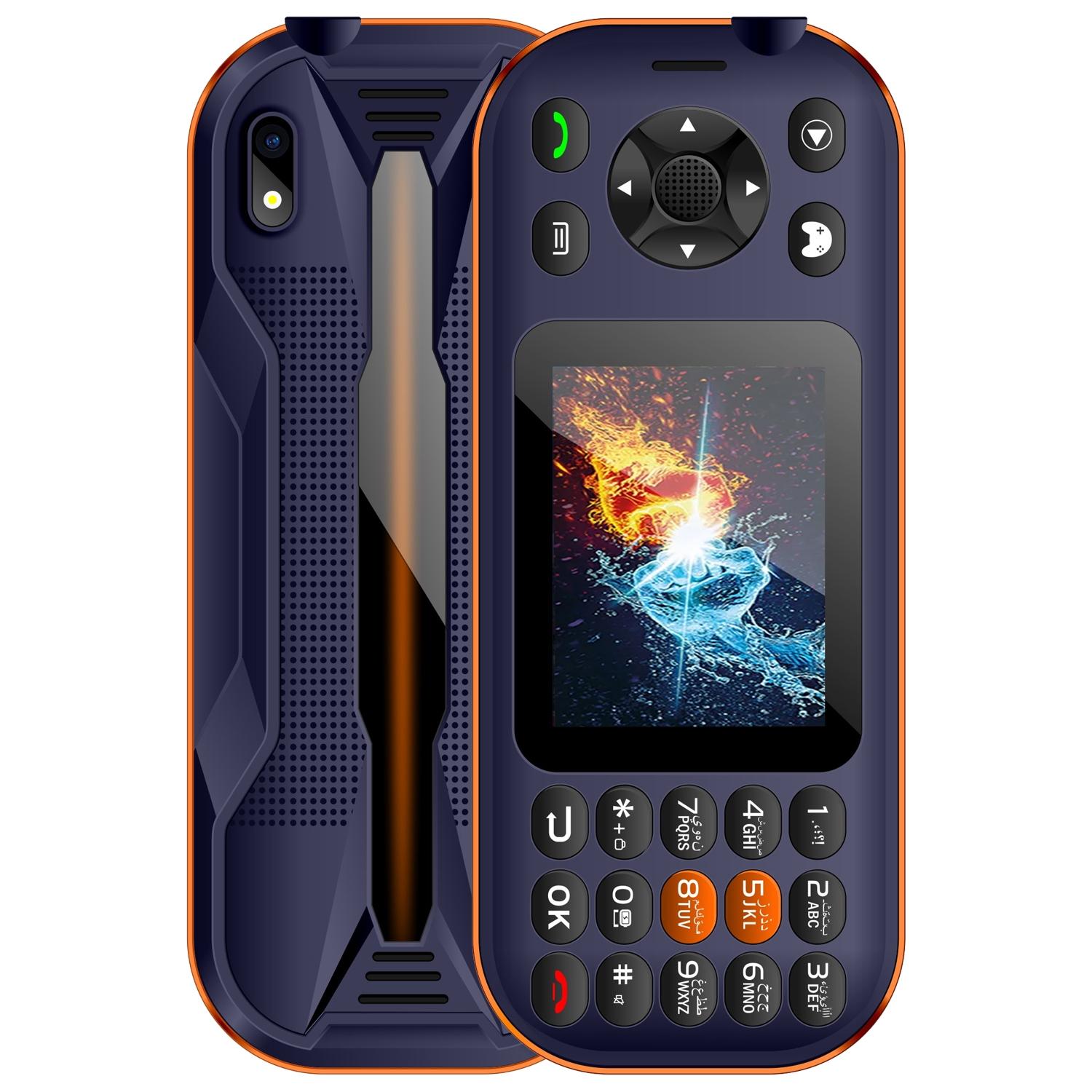 FUFFI Game Phone comes with 200 classic games pre-installed. It features a 2.8-inch screen, a 2500mAh battery, 2G network, dual SIM dual standby, a metal integrated frame, and an ultra-bright flashlight. It is a multi-functional game phone.