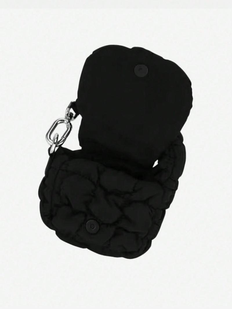 Women's Solid Color Ruched & Quilted Design Coin Purse, Fashionable Mini Handbag for Earphone & Key, Casual Trendy Versatile Coin Storage Bag, Elegant Minimalist Handbag