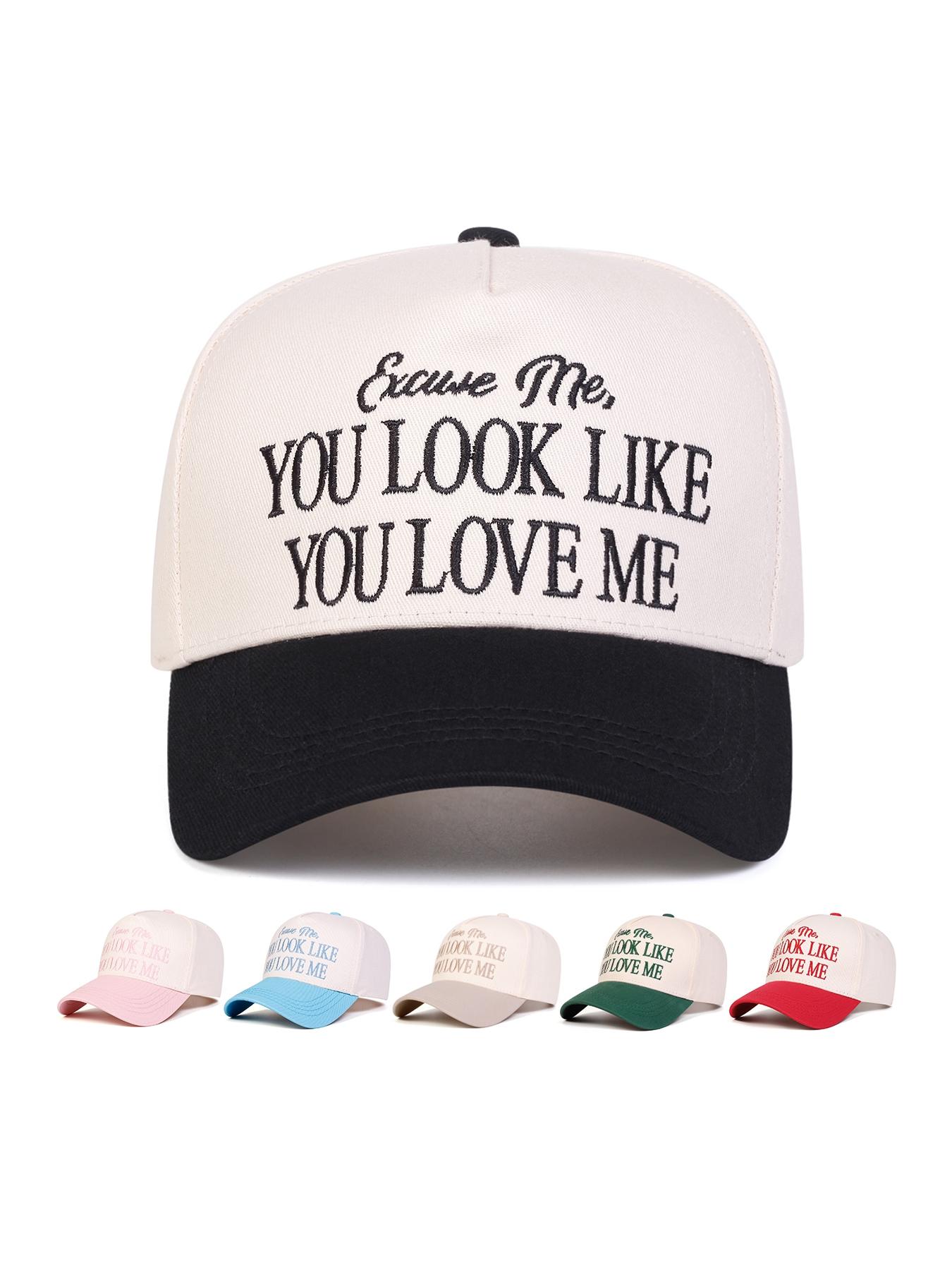 Unisex You Love Me Letter Baseball Cap, Funny Cap, Adjustable Outdoor Sun Protection Hat, Casual Woven Fitted Cap for Spring & Fall Travel, Adjustable Snapback Cap