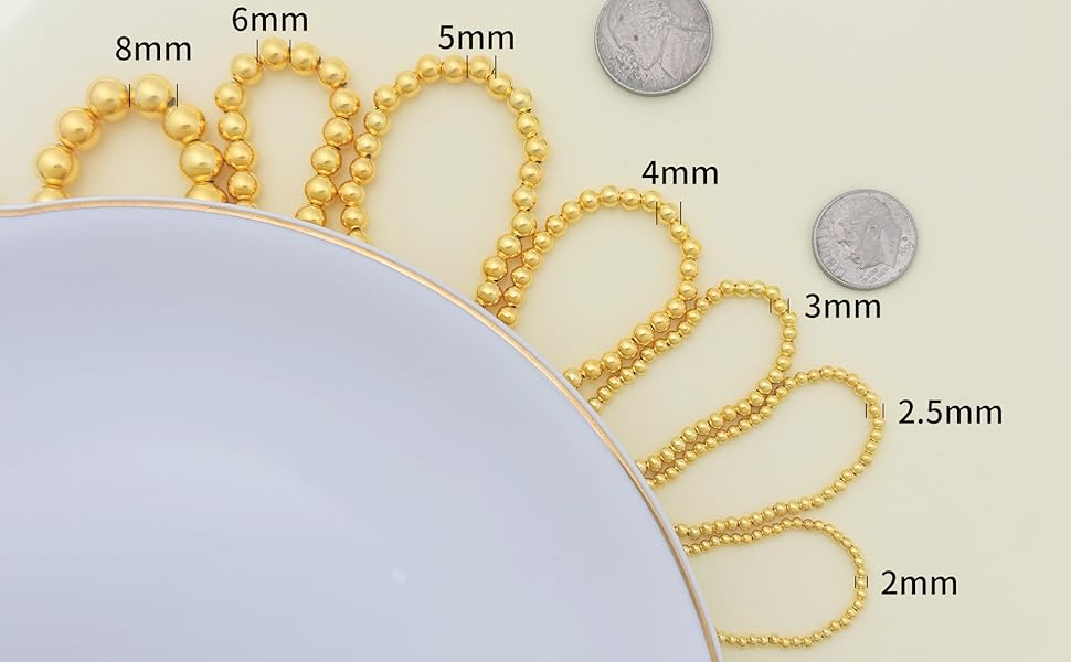 925 Sterling Silver Beads for Jewelry Making,Smooth Round Ball Beads Spacer Beads for Ring Necklace Earring Bracelets Making (Made in Italy 3mm)