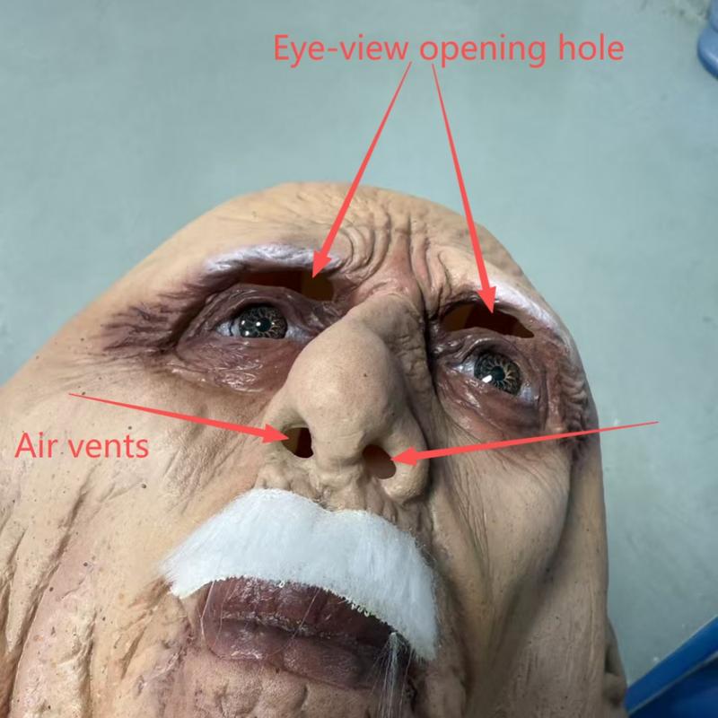 Old Man Mask, Bald Geezer Mask, Funny Man Face Cover, Realistic Mask, Halloween Party Supplies, Masquerade Props, Roleplay Ornament #TOP PICKS