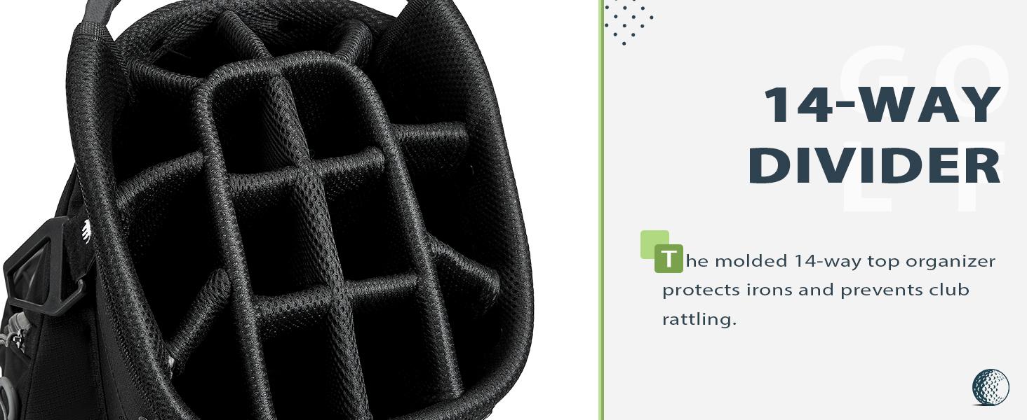 GoHimal 14-Way Golf Stand Bag, Golf Bag for Men with Stand - Lightweight & Durable Golf Club Bags for Men & Women