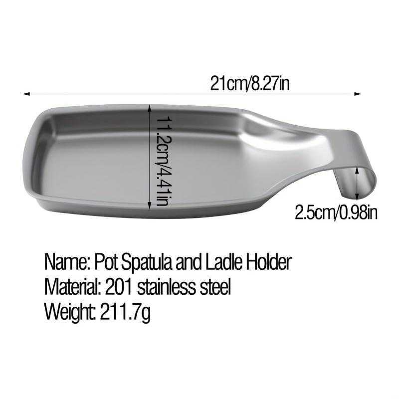 Kitchen Spoon Rest for Countertop, Utensil Holder with Drip Tray, Cutlery Organizer Rack, Cooking Utensils Shelf, Food Serving Tray for Spatula Ladle, Dinnerware Storage for Home Restaurant, 1 Pack