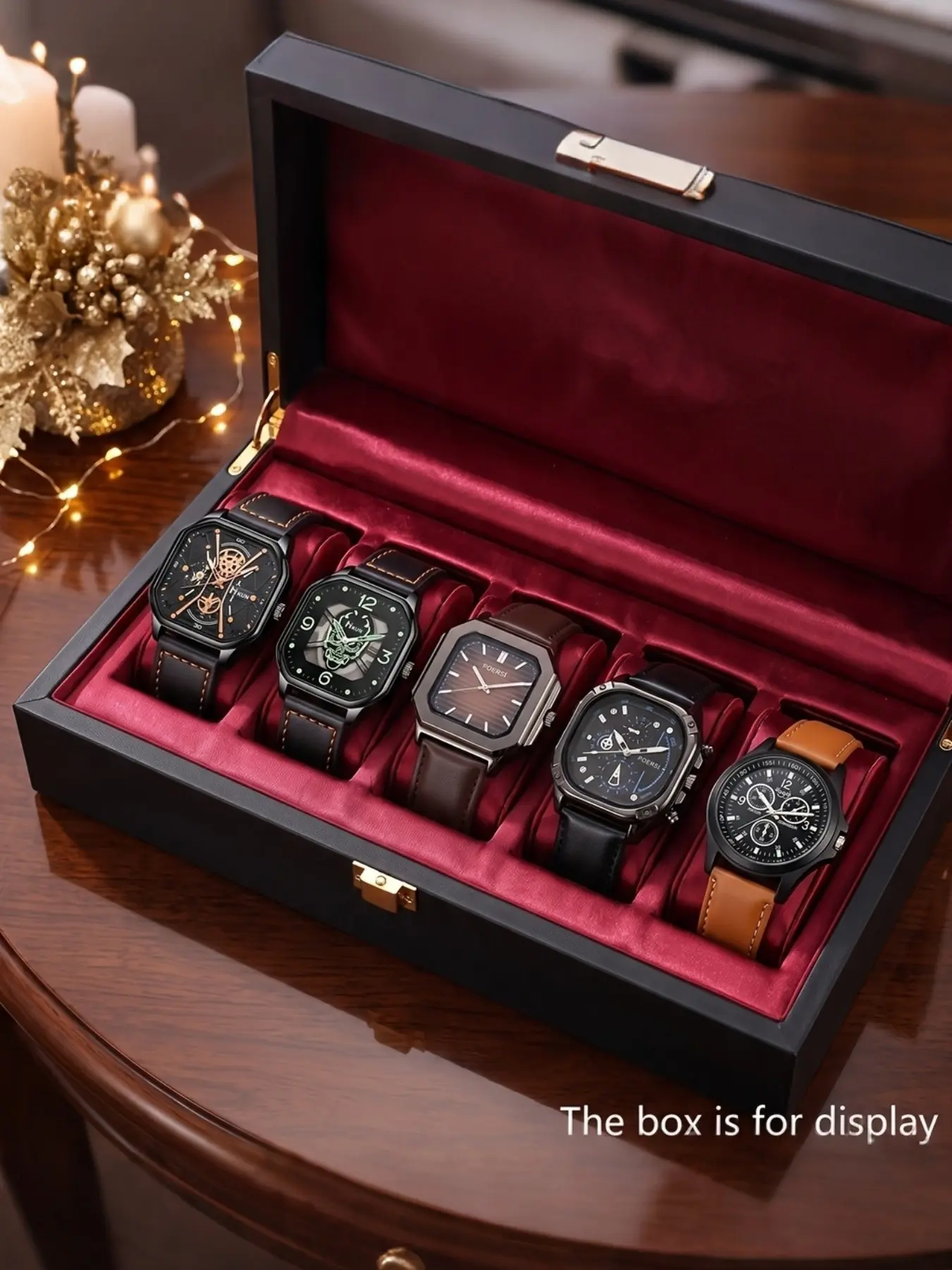5pcs Men's Quartz Watch Set, Casual Analog Watches, All-Season Gift for Husband, Father's Day, Christmas, Business Meetings
