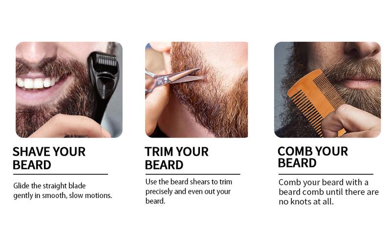 【Valentinesdaygift】Beard Kit For Valentine‘s Day Gift & Men Grooming & Care W/Beard Wash,3 Packs Beard Oil,Beard Balm Leave-in Conditioner Boyfriend Father’s  Gift