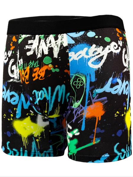 Men's Graphic Print Boxer Brief, Casual Comfy Breathable and Soft Underwear for Daily Wear, Mens Underwear for All Seasons, Undergarments