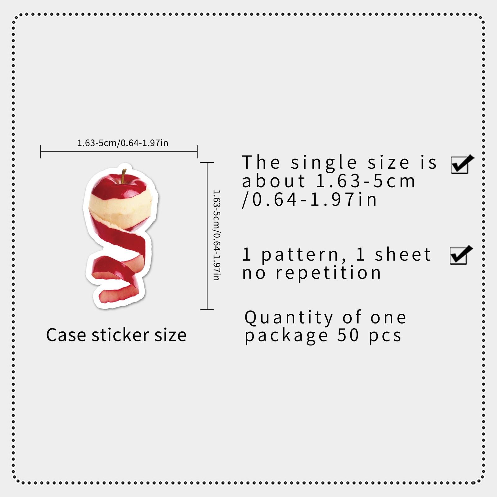 50pcs Matte Apple Park Stickers, Decorative Decals for Phone Cases, Laptops, Water Bottles, Journals, One-Time Use Colorful Stickers