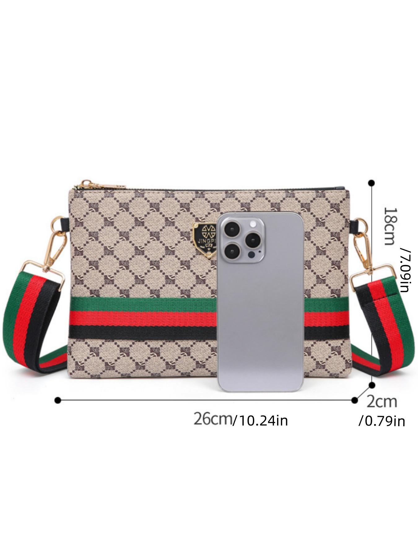 Men's Plaid Design Crossbody Bag with Wrist Strap, Fashionable Large Capacity Adjustable Shoulder Strap Bag for All Seasons Men's Plaid Design Crossbody Bag with Wrist Strap, Fashionable Large Capacity Adjustable Shoulder Strap Bag for All Seasons