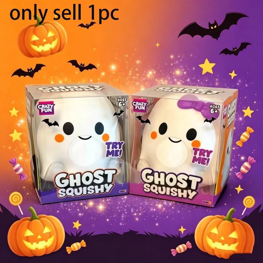Halloween Ghost Squishy Toy, Soft Squeeze Squishies, Soft and Cute Stress Relief Toy, Perfect for Halloween Fun, Ideal Gift for Kids and Adults