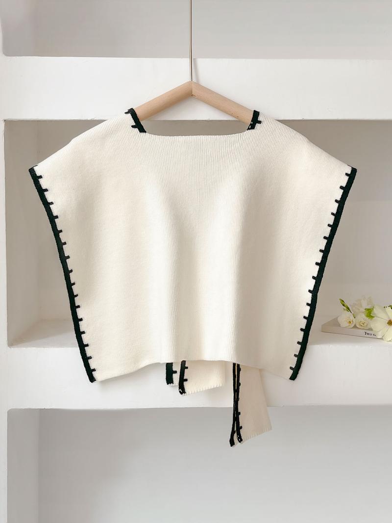 Women's Beige Chevron Pattern Scarf, Casual Soft Comfortable Knitted Shawl for Daily Wear, Fashion Accessories for Women & Girls