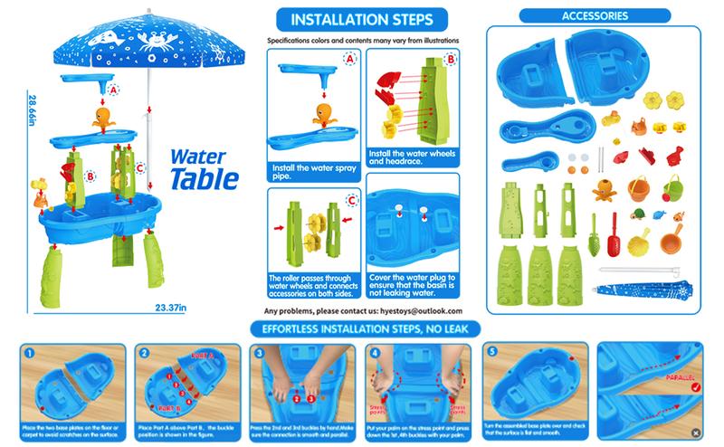 3-Tier Water Table for Toddlers,Summer Showers Splash Tower Water Table for Kids,Water Toys with Umbrella,Suit for Outdoor/Indoor Sensory Toys for Kids,Birthday Christmas Halloween Gift for Boys & Girls