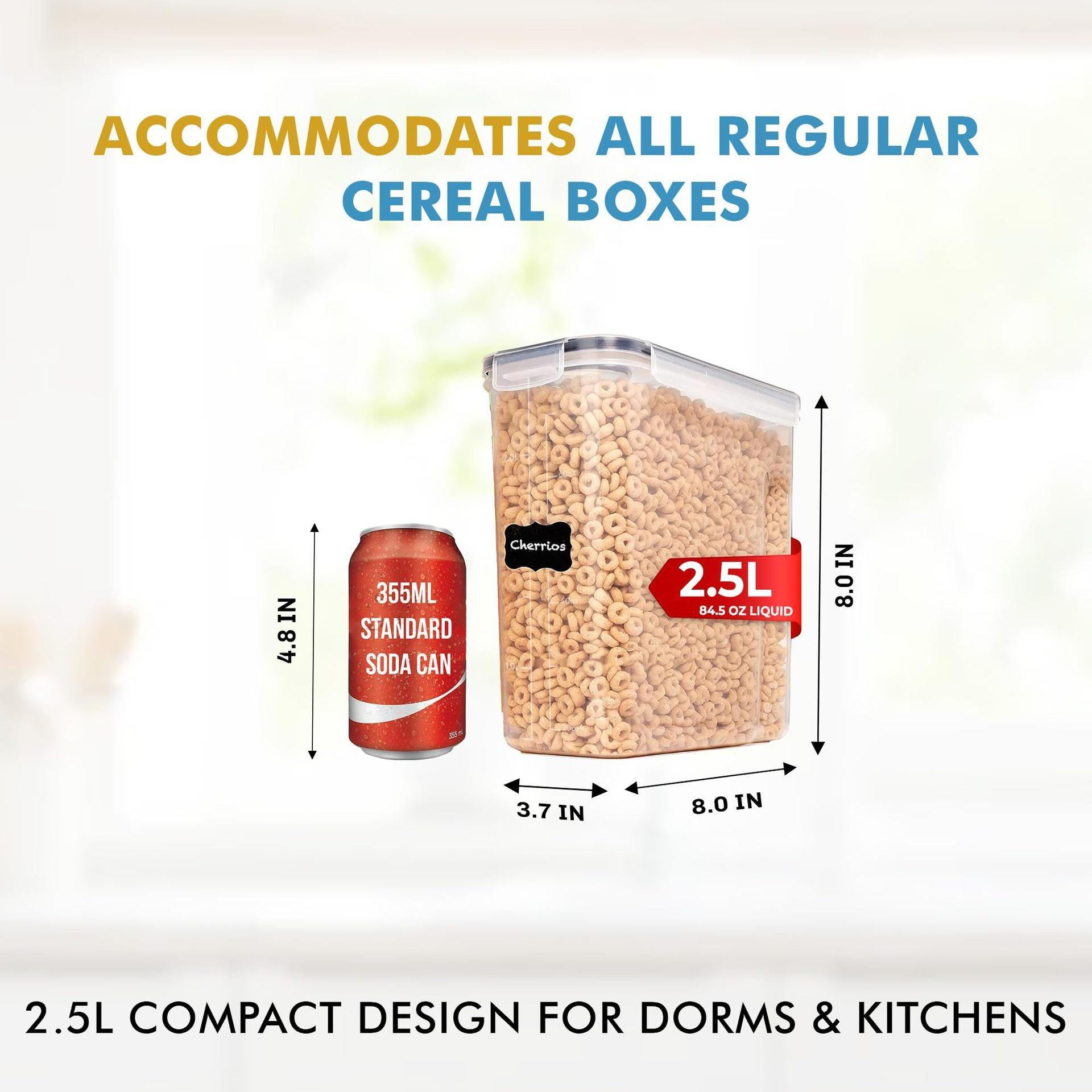 Airtight Food Storage Container Set with Lids, 4L Capacity, Ideal for Kitchen Pantry Organization, Includes Labels and Marker