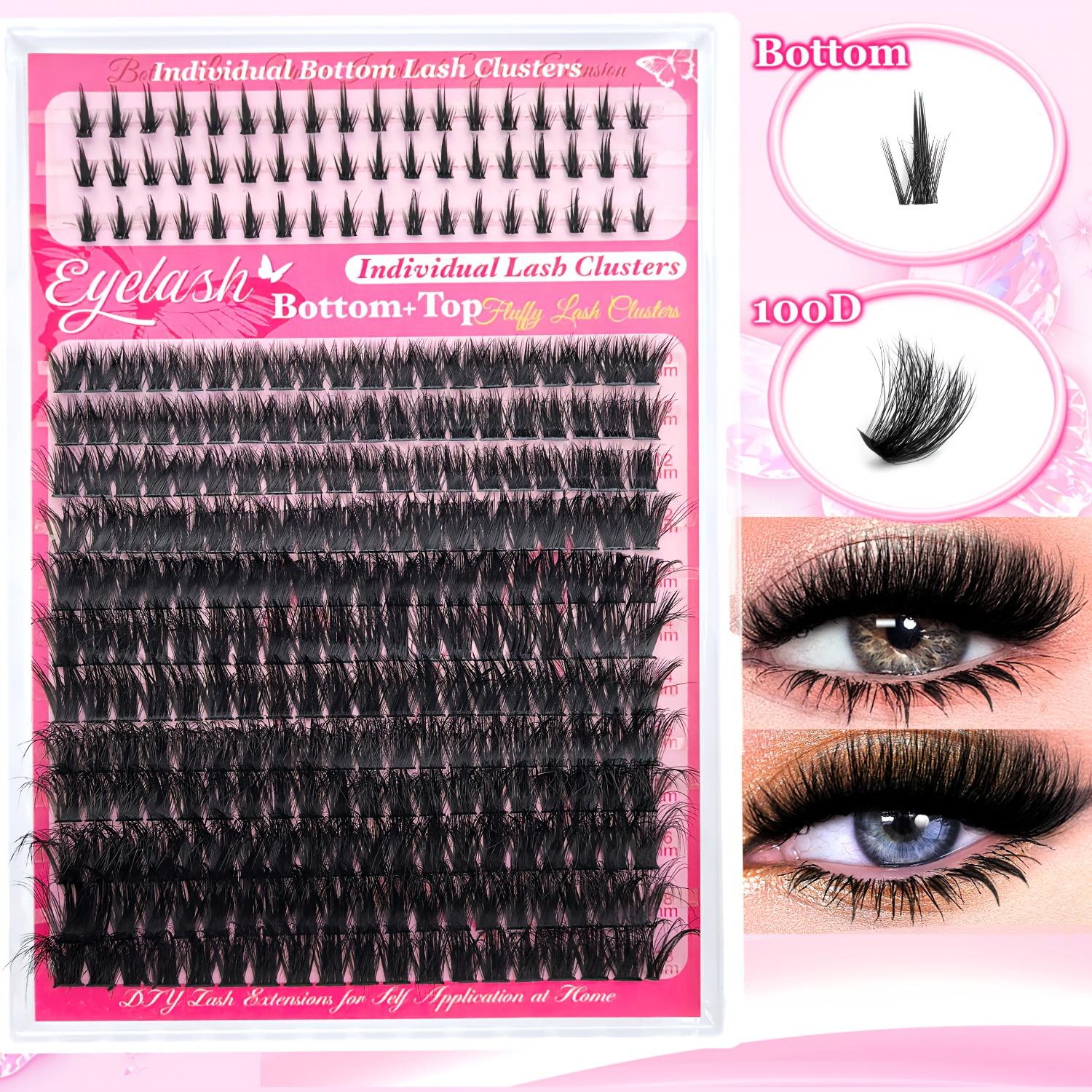 12 Kinds of Eyelash Cluster Kits, Mega/Ultra/Dramatic/Volume/Full/Spikes/ Bottom Lashes Clusters Kit Waterproof Lash with You Need for Beginners & Proficient, Dlyat Home Easily, Soft Comfortable Easy Apply Natural Look for Makeup Daily