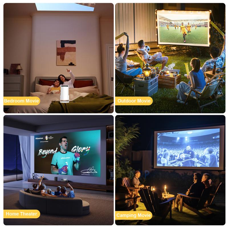 XBJ New Portable Projector, Support 4k Decoding 1080P Home Theater Video Projector Compatible with HD/USB/Smartphone/TV Box/Laptop, Home Theater, Outdoor Multifunction Projector