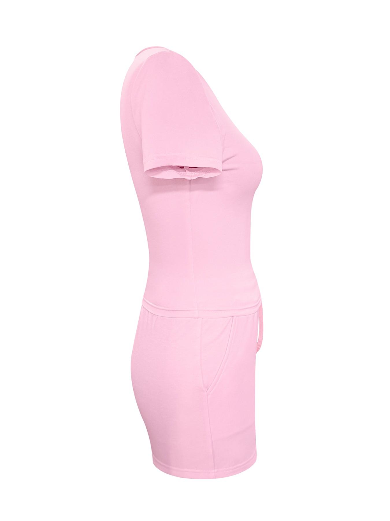 Classic Casual Basic Slim Fit Short Sleeve Round Neck Top and Drawstring Shorts Set, Adjustable, Perfect for Summer, Versatile and Stylish, Clothes, Coordinate