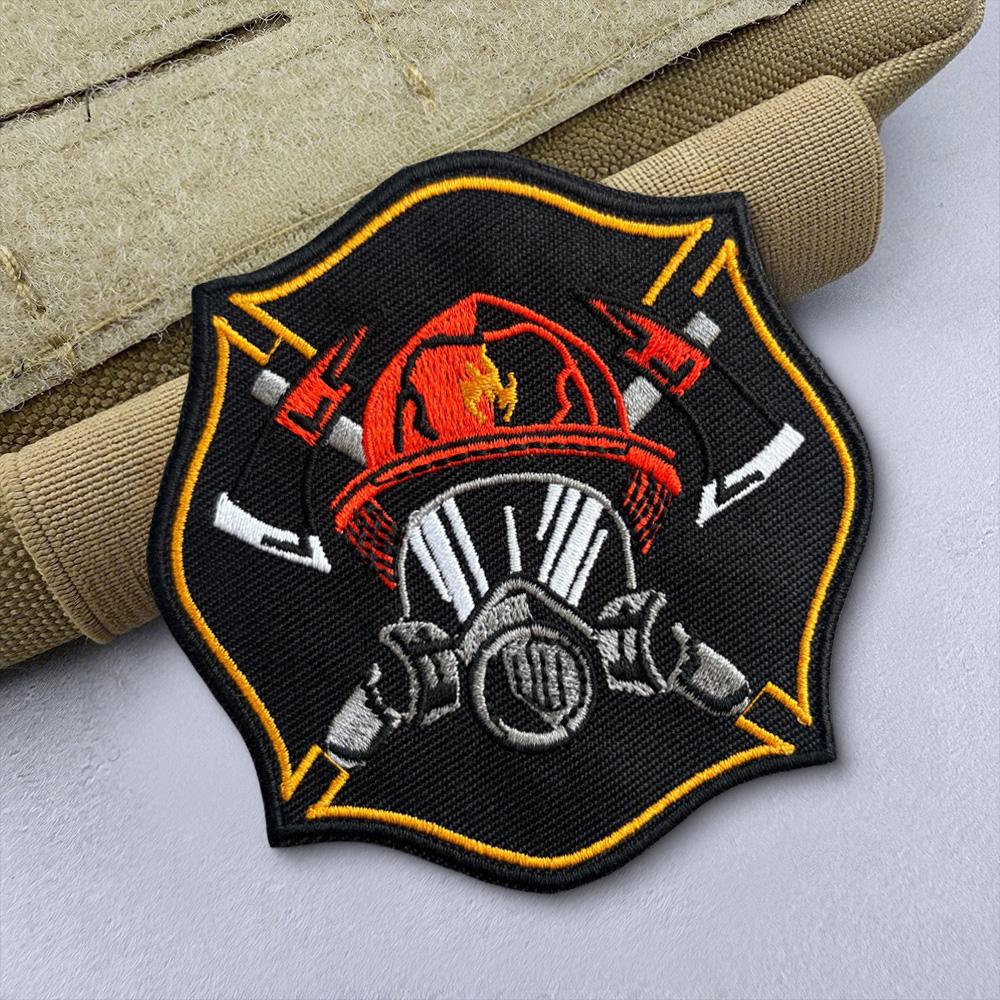 Fire Firefighter Morale Tactical Patch Hook Loop Embroidery Patches Military Badge Chevron Backpack Stickers Appliques