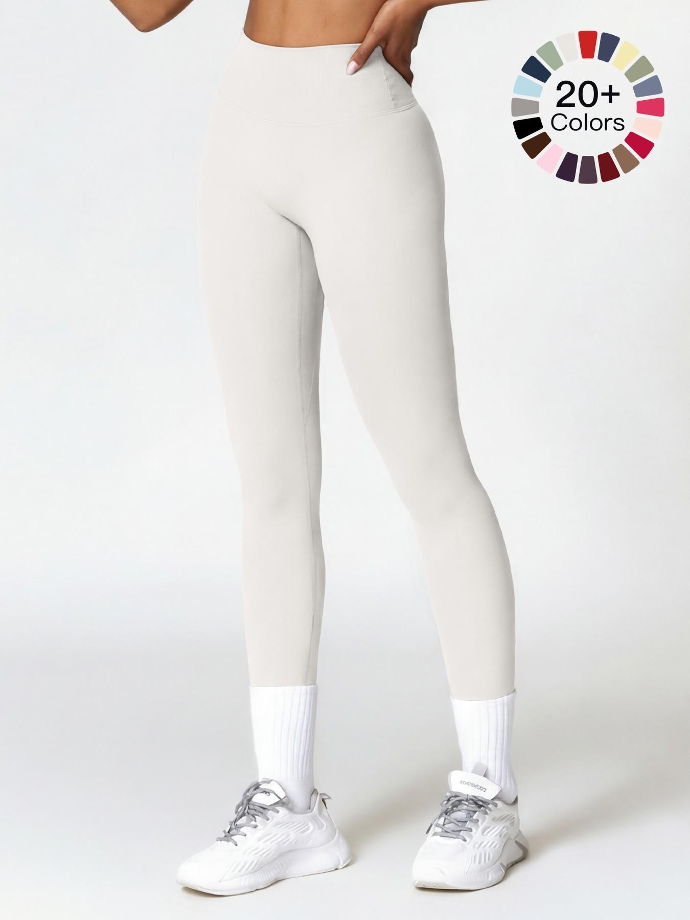 Women's High Waisted Sports Leggings, Solid Color Skinny Pants, High Stretch Yoga Leggings, Ladies Sportswear for Indoor Outdoor Wear, Yoga Pants Women