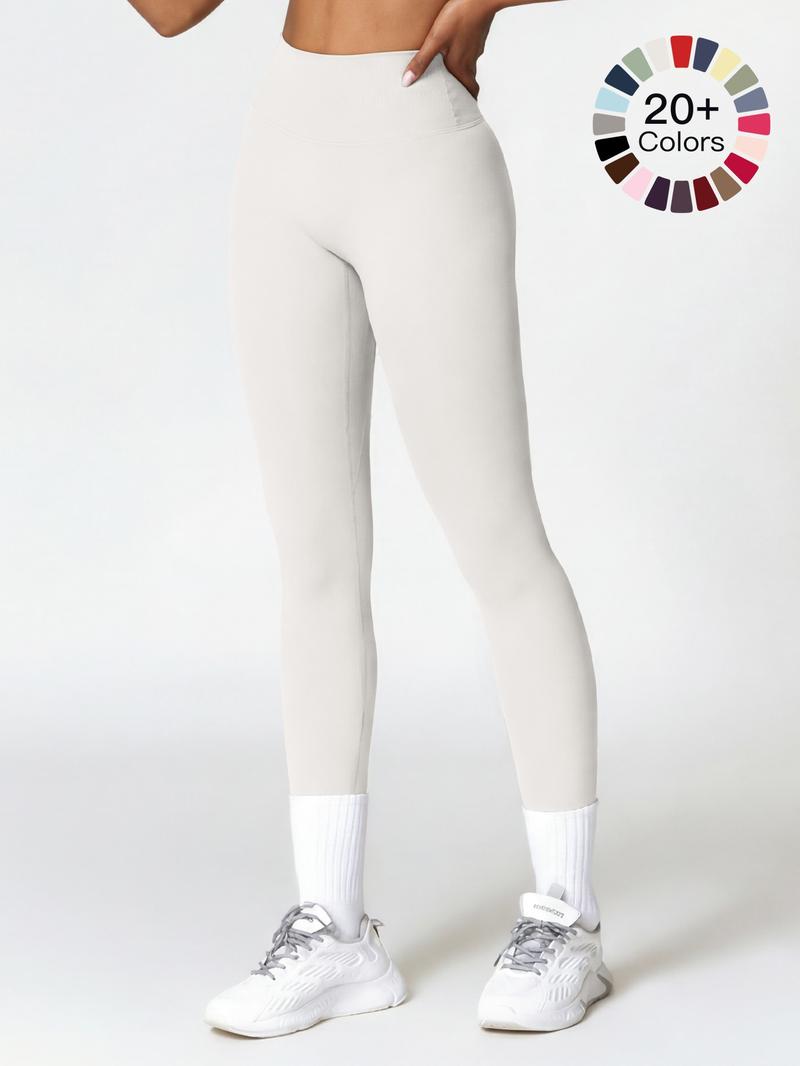 Women's High Waisted Sports Leggings, Solid Color High Stretch Skinny Pants, Ladies Sportswear for Indoor and Outdoor Wear