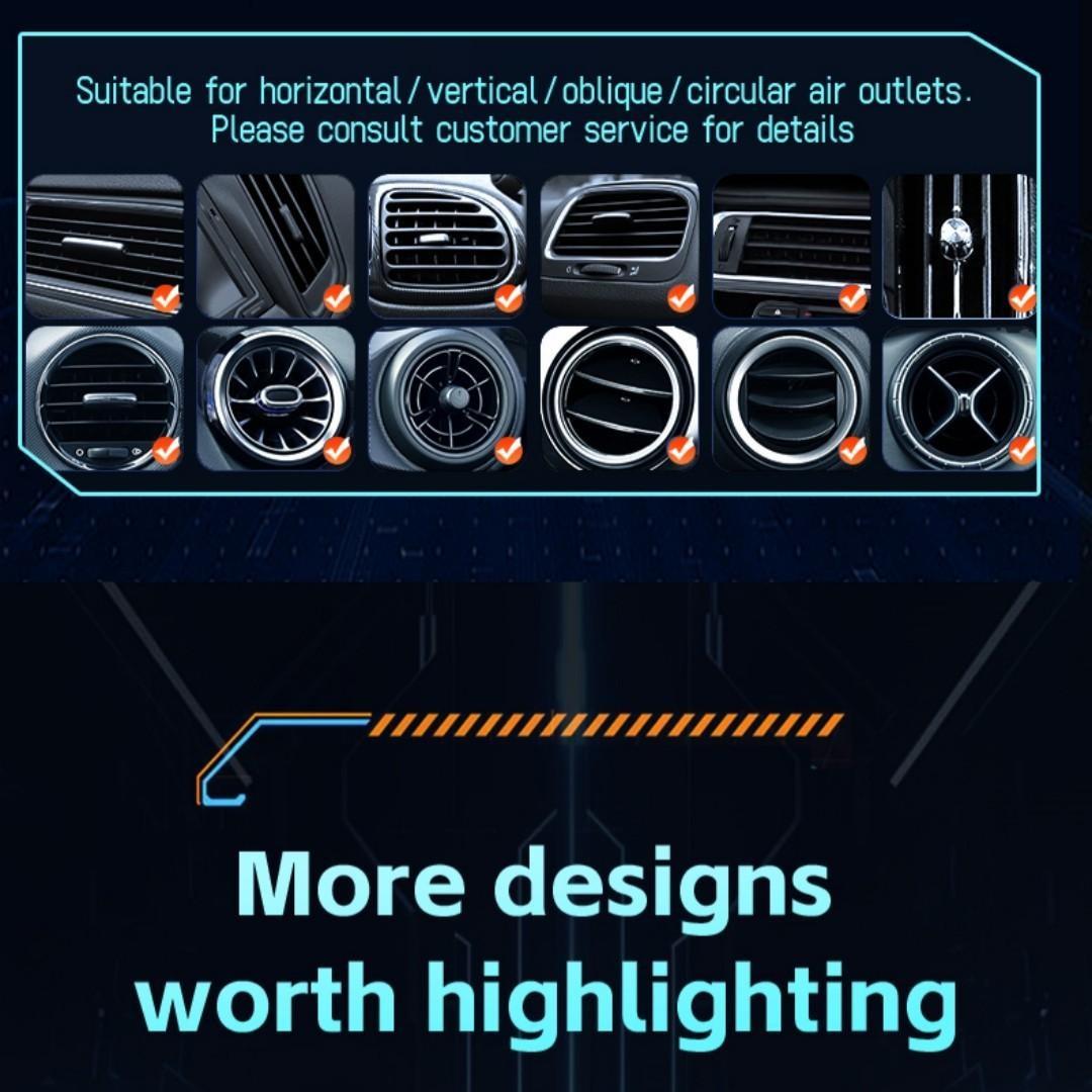 Wireless Car Charger 15w Fast Charging, Auto Clamping Vent Mount Holder for iPhone Samsung Huawei Xiaomi Android Phones