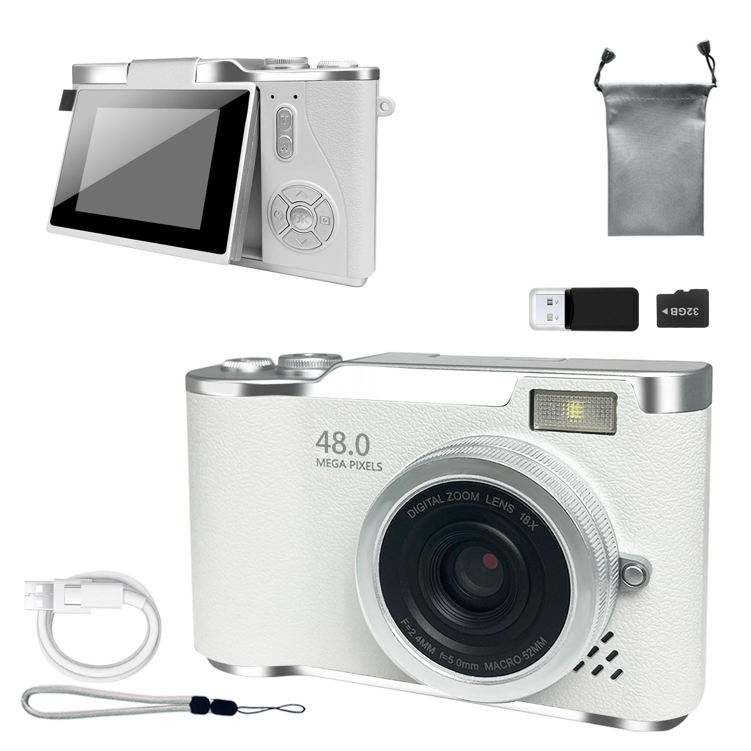 Foldable Screen Student Camera, Vintage Style Ccd Card Camera, Entry-Level Digital Camera, Beginner Digital Camera, 1080P HD Game & Filter Function Mini Camera, Rechargeable Camera