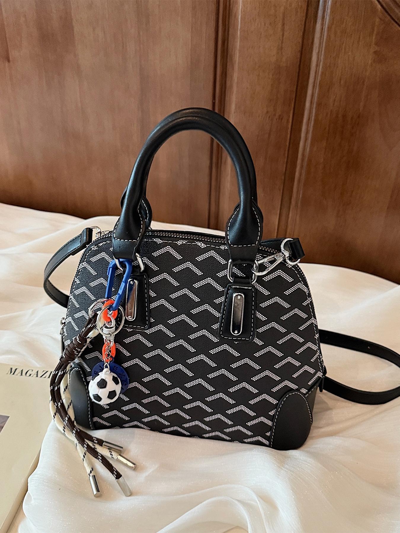 Elegant Wave Pattern Shell Bag, Classic Handbag for Women, Hobo Shoulder Bag, Fashionable Crossbody Shoulder Bag, All Season Casual Style, Crossbody Purse, Pu Tote Satchel