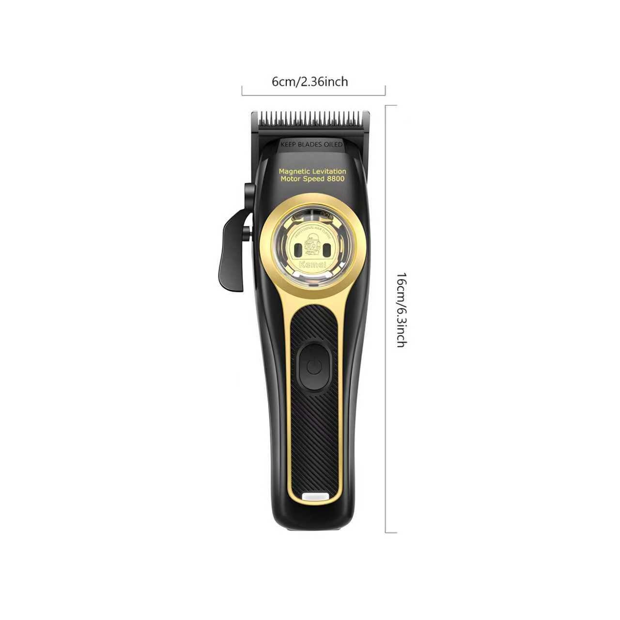 Kemei Electric Hair Trimmer Km-2373, USB Charging Carving Hair Clipper with Base, Professional Salon Barber Tool, High Precision Grooming Kit, Suspended Motor