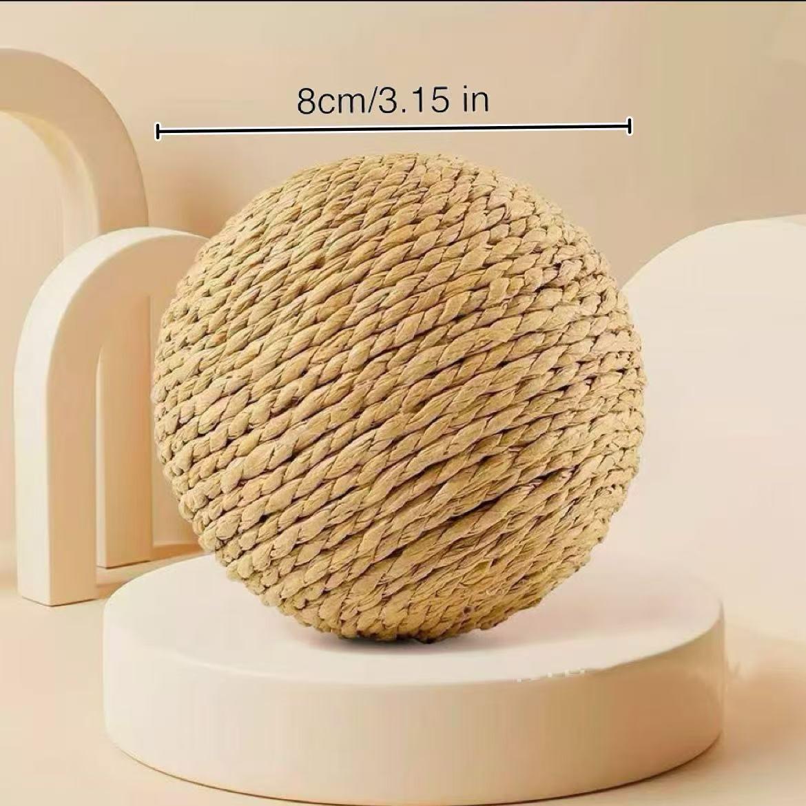 Cat Toys Sisal Ball Self-Entertaining Chew Toy Rattle Ball, Interactive Playthings for Cats, Durable Pet Accessories