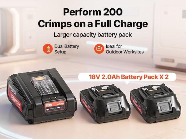 VEVOR Cordless Mini Press Tool, 18V Electric Pipe Crimping Tool for 1/2, 3/4, 1 PEX Pipe Copper Rings, PEX Press Tool Kit with 2pcs Battery, Fast Charger Carrying Case - Meet ASTM F1807 Standard