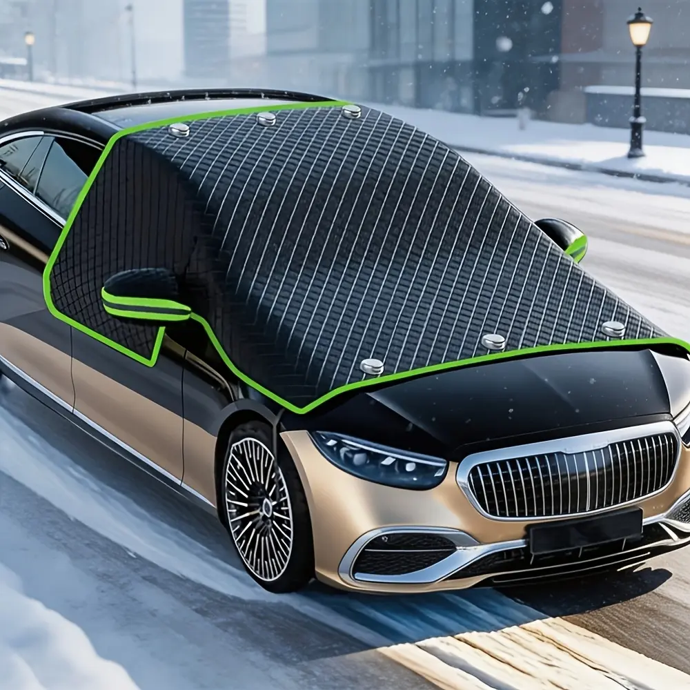 Car Magnetic Front Windshield Snow Shield, Thick Anti-Freeze UV Protection, Easy Install, Durable Design for Winter Driving Safety