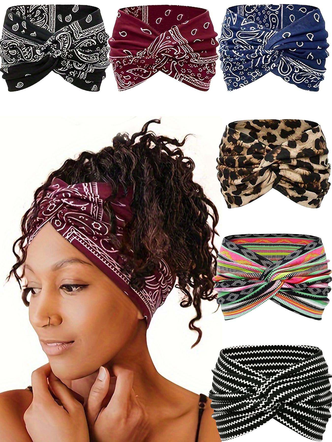 Stylish crossover bohemian hair bands with diverse patterns like leopard and paisley prints. Elastic, comfortable, non-pinching, anti-slip wide-band—must-haves for outfits. Zigzag Headband Boho