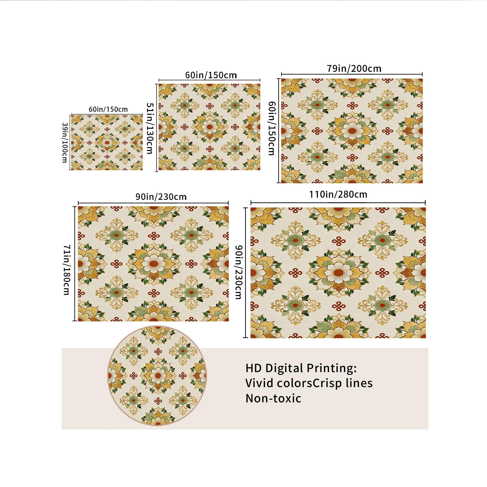 1 Piece Vintage Floral Mandala Tapestry, HD Digital Printed Wall Hanging Tapestries, Aesthetic Boho Tapestry, Easy to Hang for Living Room Bedroom Dorm Home Decor