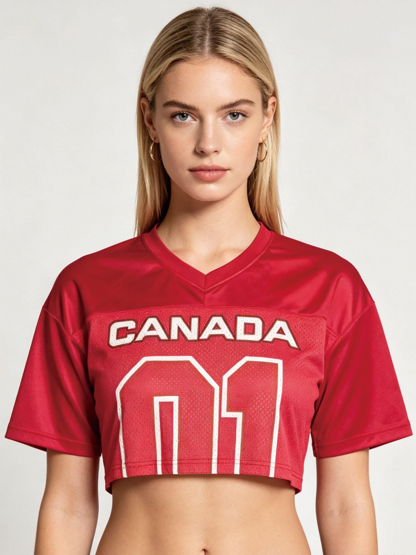 Women's Cropped Soccer Jersey Mesh USA Mexico Argentina Canada Portugal England Venezuela Dominicana Y2K Football Crop Top Casual Sporty Top Short Football Jerseys Casual Sports Jersey