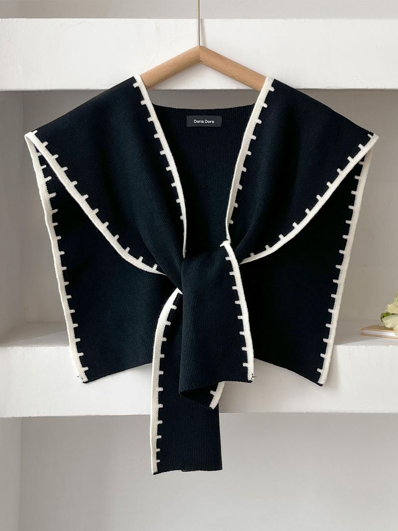 Women's Beige Chevron Pattern Scarf, Casual Soft Comfortable Knitted Shawl for Daily Wear, Fashion Accessories for Women & Girls