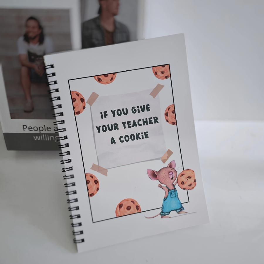 Cartoon Mouse Pattern Planner Notebook, 1 Count Creative Teacher Appreciation Notebook Journal, Personal Organizer for Back to School & End of Year