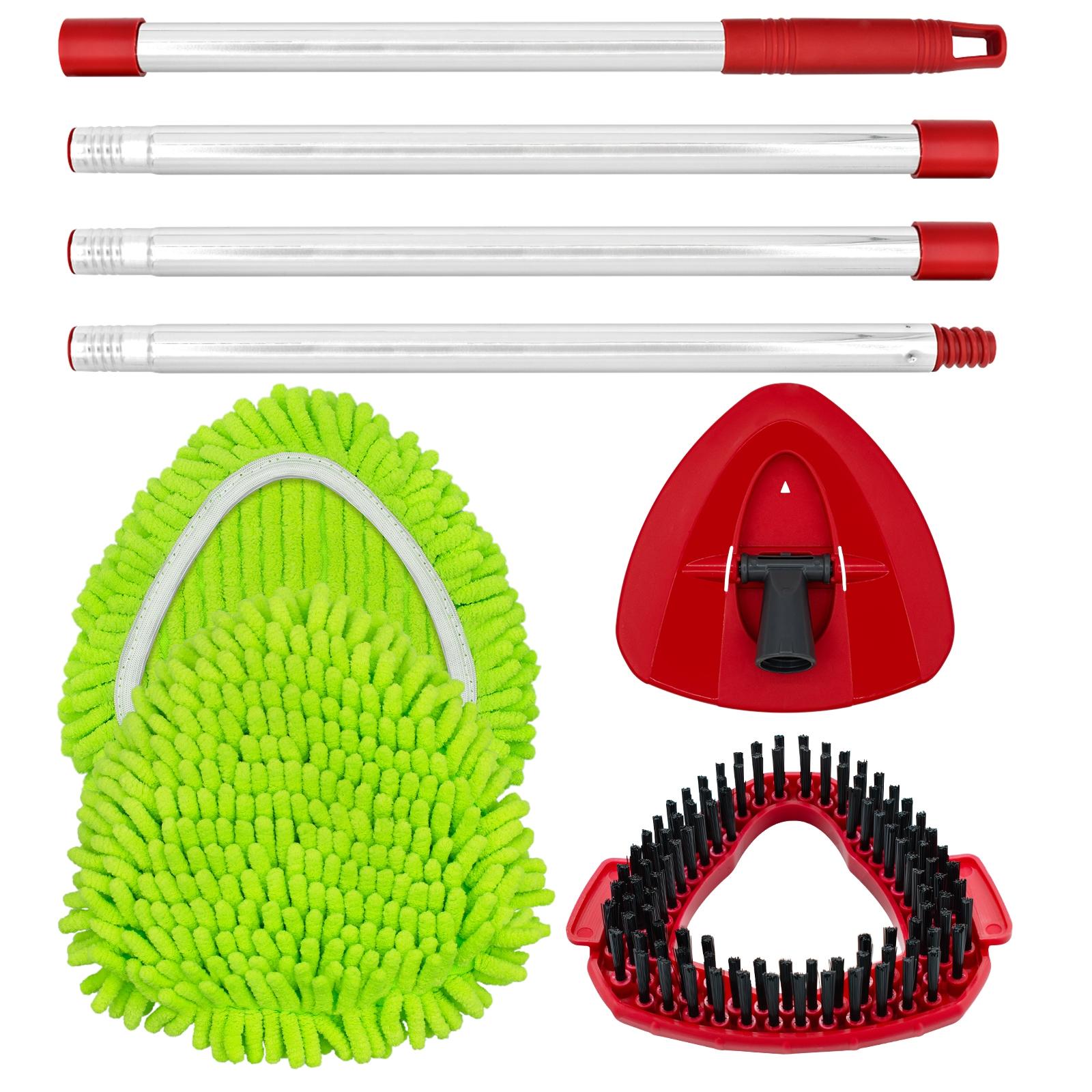 1set Spin Mop Sets with Stainless Steel Pole Base and Replacement Heads, Spin Mop Replacements, Compatible with Vileda Ocedar Easywring 1 Tank System, Efficient Deep Cleaning, Easy to Assemble, Kitchen Bathroom Cleaning Tools