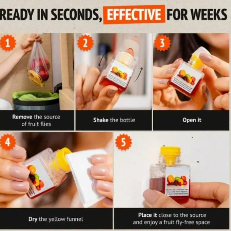 Square Bottle Fly Catcher Bait, Fruit Fly Trap Lure, Bee and Fly Capture Device, Liquid Attractant for Fruit Flies, Effective Pest Control Solution