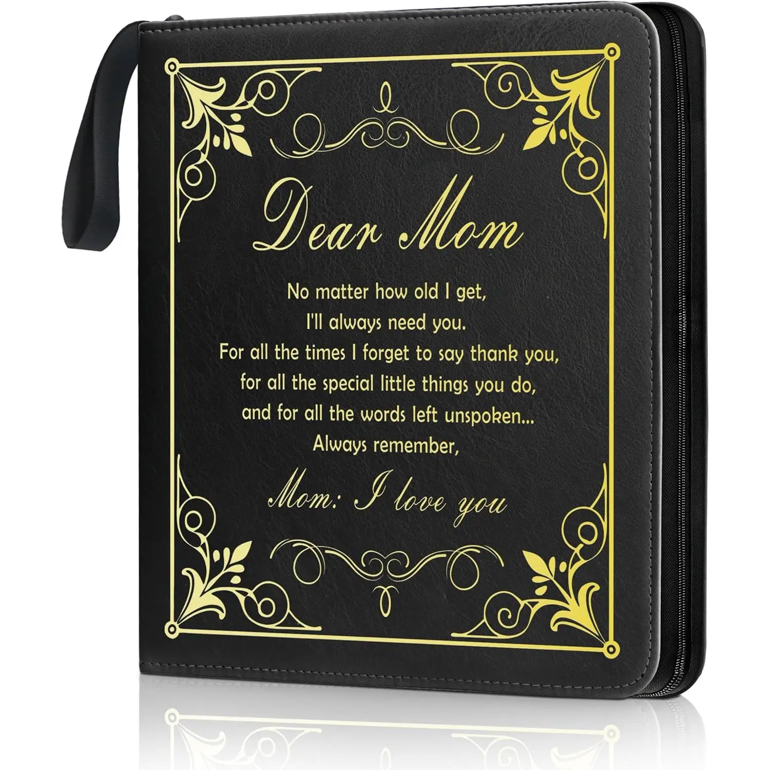 Mother Leather Photo Album 4x6 100 Photos, Memory DIY Scrapbook with 25 Sheets and 20 Blank Kraft Sheets, Travel Souvenir Diary Photo Book for Mom from Daughter Son Mothers Day Gift﻿