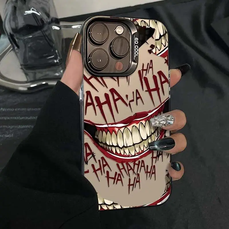 Grotesque Crazy Joker Smile Phone Case - Creative Y2K Fashion Smartphone Protector Accessories for iPhone 18 17,16,15,14,13,12,11 Pro Max,XR,XS Max,7/8 Plus,MINI - Handheld Devices Cover
