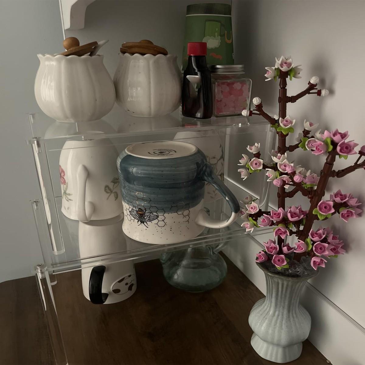 Transparent Acrylic Storage Rack, Stackable Shelf Organizer, Kitchen Cabinet Spice Box Holder, Office Desk Top Organizer, Home Gift Choice